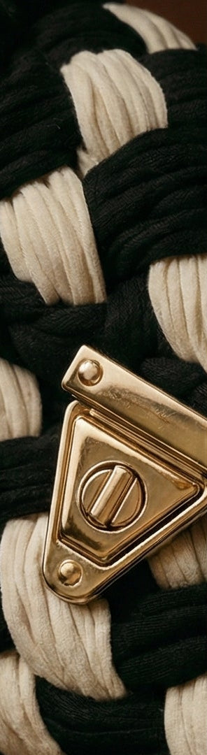 Black and White Checkerboard Handmade Purse