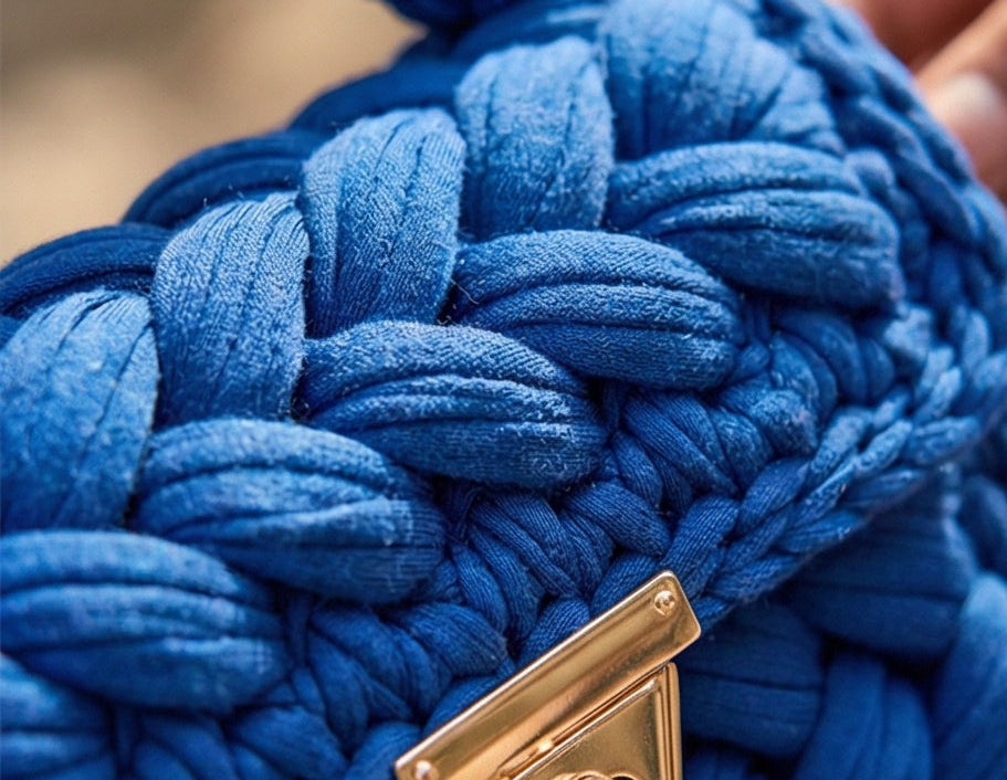 Blue Braided Handmade Purse