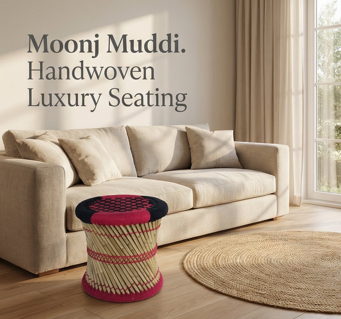 Black and Pink Cotton Lace Stool